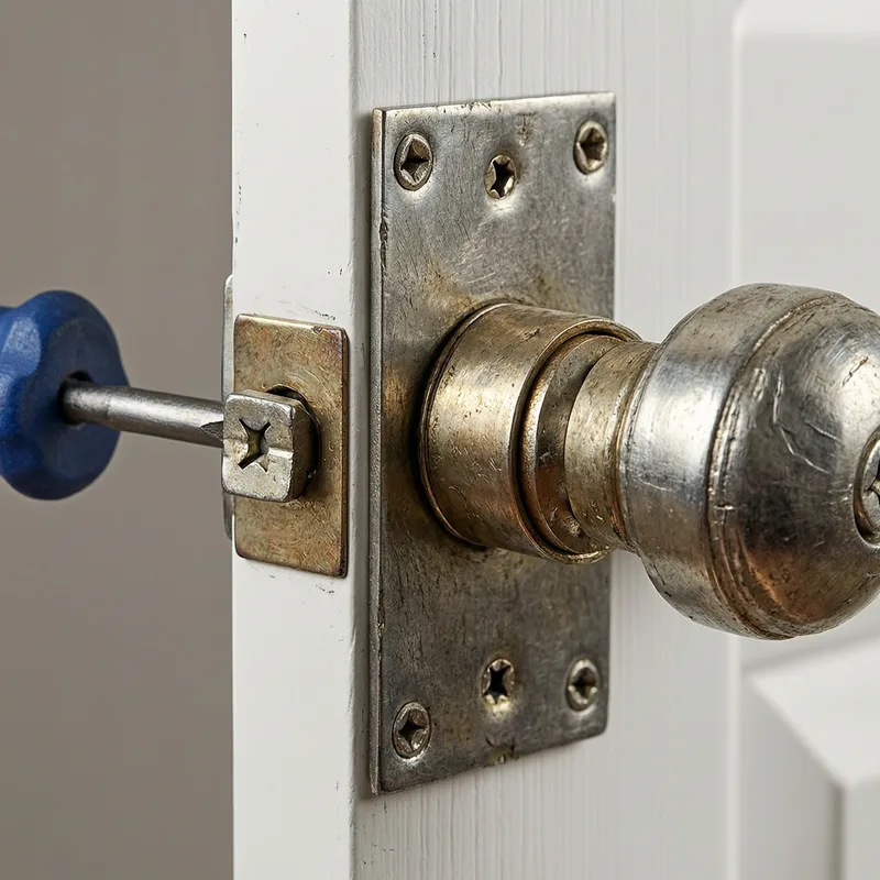 Professional locksmith using specialized tools to carefully extract a broken key from a German Profilzylinder lock on a residential door