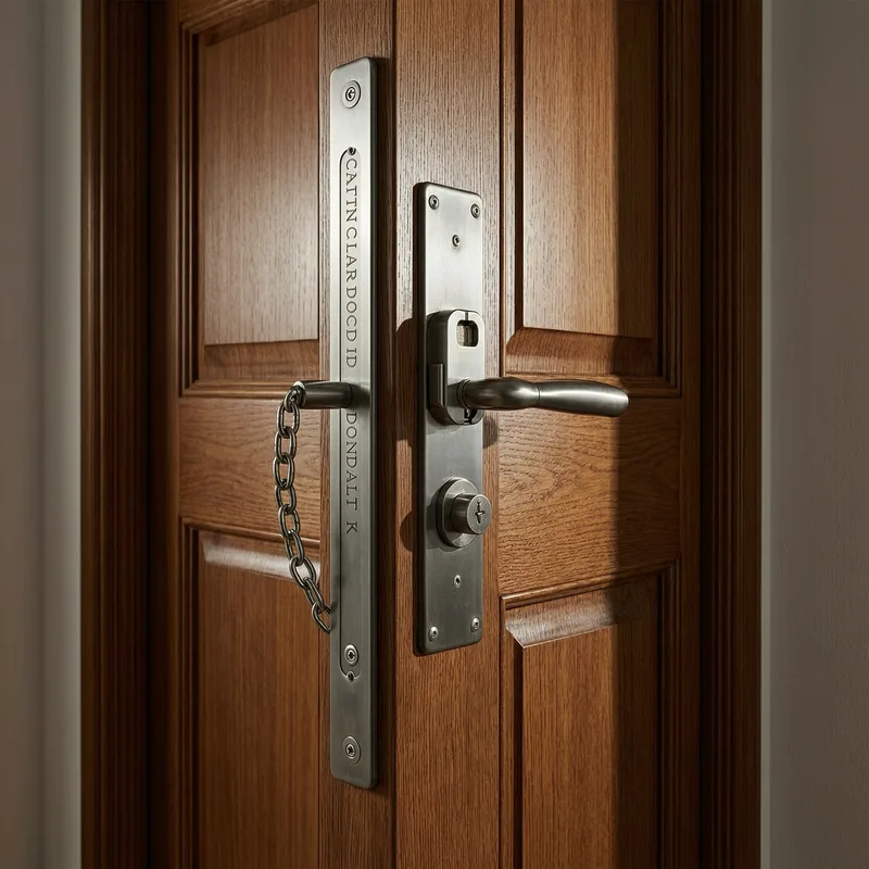 Professional German locksmith installing a high-security RC3 lock on a ground-floor apartment door with reinforced frame