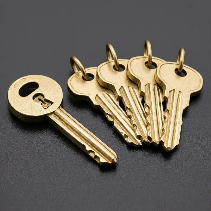 Certified German locksmith installing a master key system in a commercial building, showing precision work on modern lock cylinders with security documentation visible