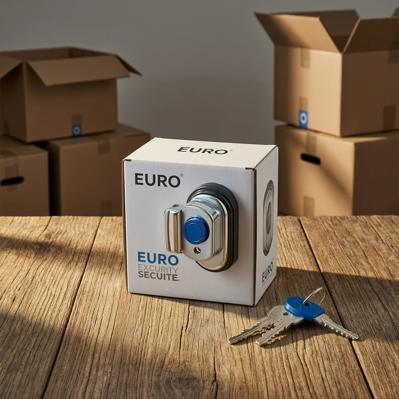 Professional locksmith inspecting a German residential door lock and security mechanism during a home security assessment