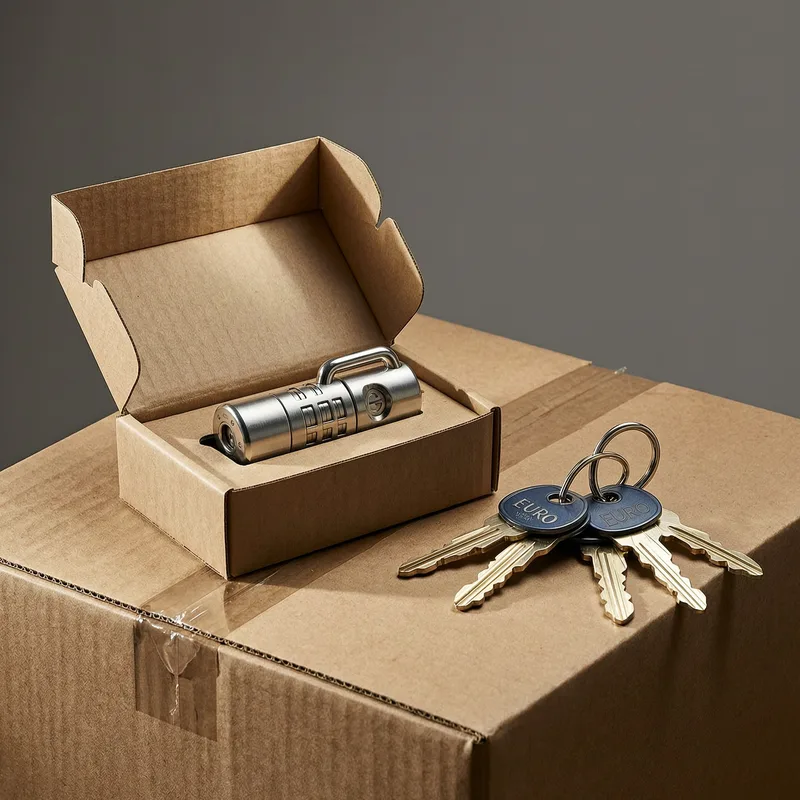 Professional locksmith inspecting a modern German apartment door lock and cylinder to assess security standards and resistance class
