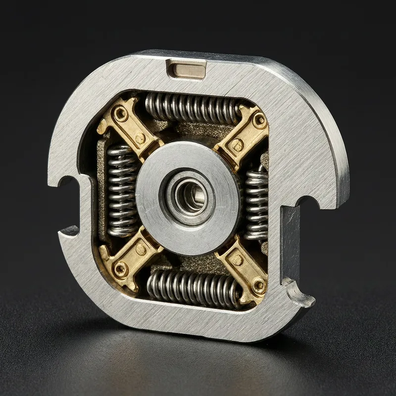 Close-up of a German Profilzylinder lock cylinder with a cut key inserted, showing the pin tumbler mechanism and DIN standard chrome-plated housing on a wooden door frame