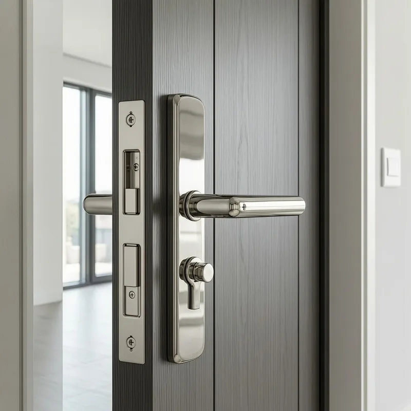 Close-up of DIN-standard certified lock mechanism